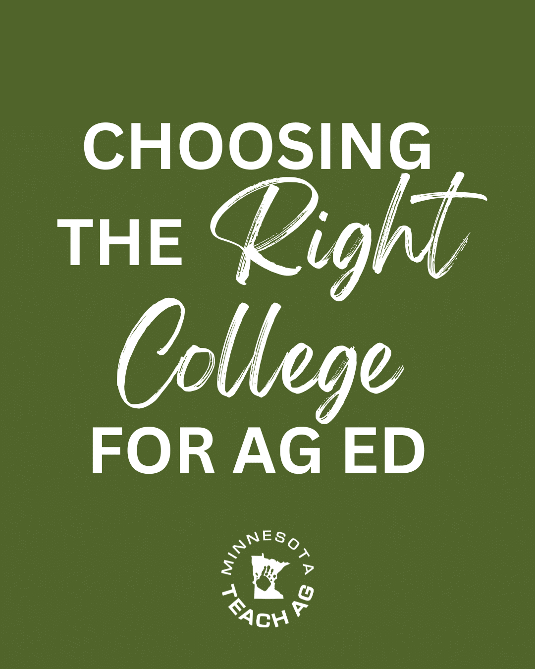 choosing the right college for ag ed