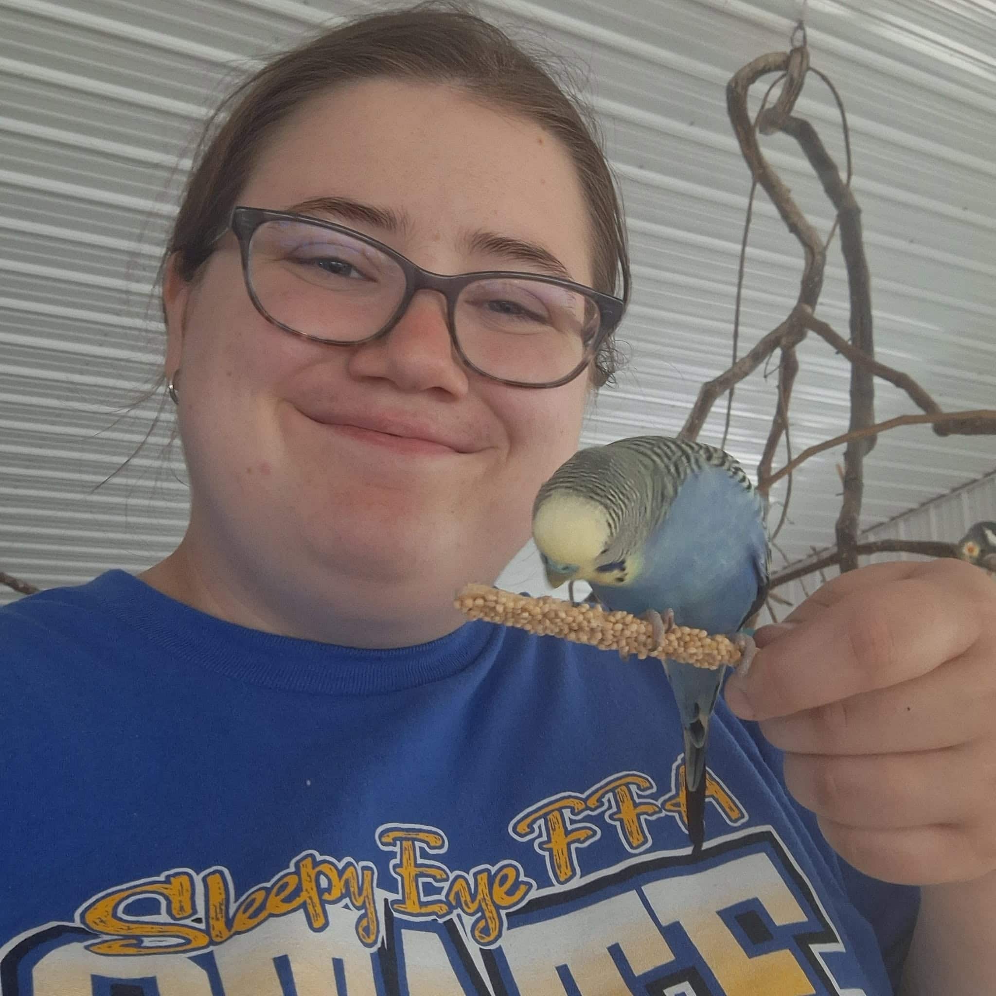 sarah with little bird